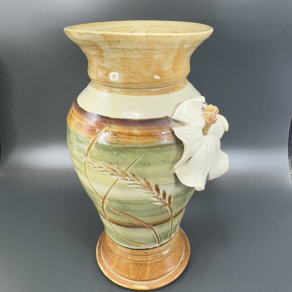 Vintage Whole Earth Clay Works Boho Vase 1984 Earth Tone Large Vase Vessel VTG - Picture 15 of 15